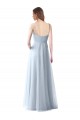 V-Neck Long Soft Tulle Light Sky Blue Sleeveless Bridesmaid Dress Victoria