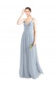 V-Neck Long Tulle Light Sky Blue Sleeveless Evening Dress / Bridesmaid Dress Victoria