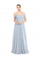 Strapless Long Tulle Light Sky Blue Sleeveless Evening Dress / Bridesmaid Dress Victoria