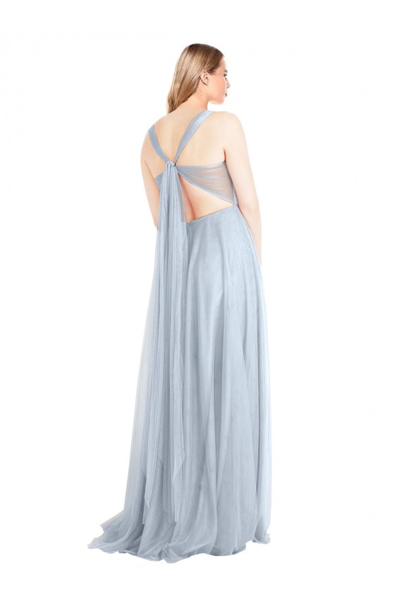 Sweetheart Long Tulle Light Sky Blue Sleeveless Evening Gown / Bridesmaid Dress Victoria
