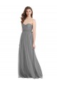 Sweetheart Long Tulle Slate Grey Sleeveless Bridesmaid Gown Victoria