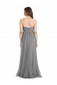 Sweetheart Long Tulle Slate Grey Sleeveless Bridesmaid Gown Victoria