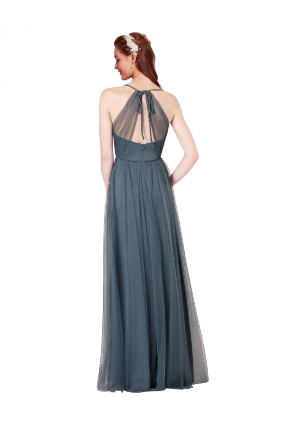 Sweetheart Long Tulle Burgundy Sleeveless Bridesmaid Dress Victoria