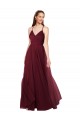 Sweetheart Long Tulle Burgundy Sleeveless Bridesmaid Dress Victoria