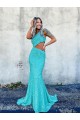 One Shoulder Sweep Train Velvet Sequin Sleeveless Prom Dresses Victoria