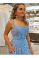 Scoop Neck Court Train Velvet Sequin Sleeveless Prom Dress / Evening Dress Victoria
