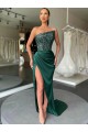 Strapless Sweep Train Velvet Sequin Sleeveless Prom Dress Victoria