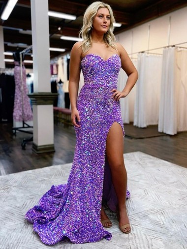 Sweetheart Court Train Velvet Sequin Lavender Sleeveless Homecoming Dress Victoria