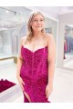 Sweetheart Sweep Train Velvet Sequin Sleeveless Evening Dress Victoria