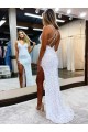 V-Neck Long Velvet Sequin Sleeveless Prom Dress / Evening Dress Victoria