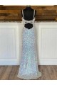V-Neck Sweep Train Velvet Sequin Sleeveless Evening Gown / Prom Dress Victoria