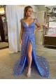 V-Neck Court Train Velvet Sequin Sleeveless Prom Dress / Evening Dress Victoria