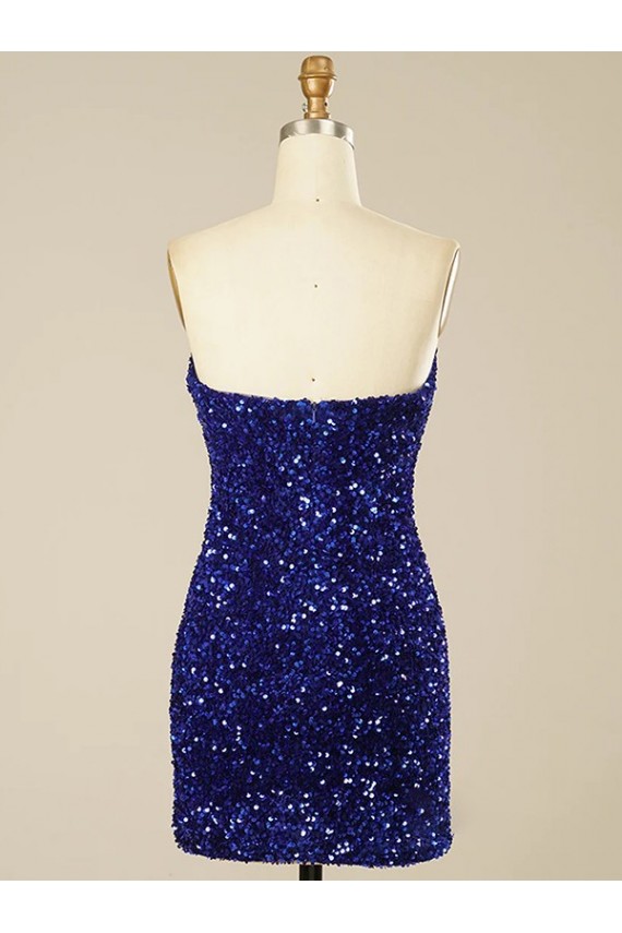 Sweetheart Short Velvet Sequin Sleeveless Prom Dress Victoria