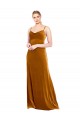 Cowl Neck Long Stretch Velvet Gold Sleeveless Prom Dress / Bridesmaid Dress Victoria