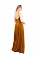 Cowl Neck Long Stretch Velvet Gold Sleeveless Prom Dress / Bridesmaid Dress Victoria