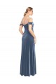 Strapless Long Stretch Velvet Dusty Blue Sleeveless Prom Dress / Bridesmaid Dress Victoria