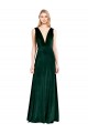 V-Neck Long Stretch Velvet Dark Green Sleeveless Bridesmaid Dress / Formal Dress Victoria