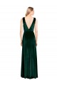 V-Neck Long Stretch Velvet Dark Green Sleeveless Bridesmaid Dress / Formal Dress Victoria