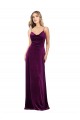 V-Neck Long Stretch Velvet Grape Sleeveless Formal Evening Gown / Prom Dress / Bridesmaid Dress Victoria