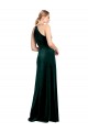 Jewel Neck Long Stretch Velvet Dark Green Sleeveless Prom Dress / Bridesmaid Dress Victoria