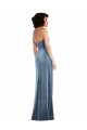 Strapless Long Stretch Velvet Dusty Blue Sleeveless Formal Evening Gown / Prom Dress / Bridesmaid Dress Victoria