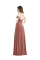 Off the Shoulder Long Stretch Velvet Cinnamon Rose Sleeveless Semi Formal Evening Dress / Prom Dress / Bridesmaid Dress Victoria