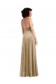 Square Neck Long Stretch Velvet Champagne Sleeveless Formal Evening Gown / Prom Dress / Bridesmaid Dress Victoria
