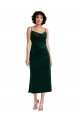 Cowl Neck Midi Length Stretch Velvet Dark Green Sleeveless Black Tie Evening Gown / Prom Dress / Bridesmaid Dress Victoria