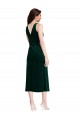 Cowl Neck Midi Length Stretch Velvet Dark Green Sleeveless Evening Gown / Prom Dress / Bridesmaid Dress Victoria