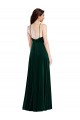 High Neck Long Stretch Velvet Dark Green Sleeveless Semi Formal Evening Dress / Prom Dress / Bridesmaid Dress Victoria