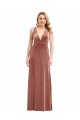 V-Neck Long Stretch Velvet Cinnamon Rose Sleeveless Bridesmaid Dress / Evening Dress Victoria