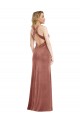 V-Neck Long Stretch Velvet Cinnamon Rose Sleeveless Bridesmaid Dress / Evening Dress Victoria