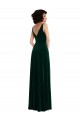 V-Neck Long Stretch Velvet Dark Green Sleeveless Bridesmaid Dress / Evening Dress Victoria