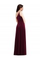 One Shoulder Long Stretch Velvet Burgundy Sleeveless Black Tie Evening Dress / Prom Dress / Bridesmaid Dress Victoria