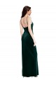 Square Neck Long Stretch Velvet Dark Green Sheath Sleeveless Prom Dress / Bridesmaid Dress Victoria