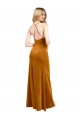 High Neck Long Stretch Velvet Gold Sleeveless Formal Evening Gown / Prom Dress / Bridesmaid Dress Victoria