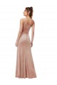 One Shoulder Long Stretch Velvet Pink Sleeveless Black Tie Evening Gown / Prom Dress / Bridesmaid Dress Victoria