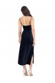 Cowl Neck Midi Length Stretch Velvet Dark Navy Sleeveless Formal Evening Gown / Prom Dress / Bridesmaid Dress Victoria