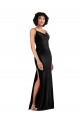 Cowl Neck Long Stretch Velvet Black Sleeveless Black Tie Evening Gown / Prom Dress / Bridesmaid Dress Victoria