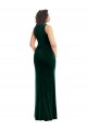 Square Neck Long Stretch Velvet Dark Green Sleeveless Semi Formal Evening Dress / Prom Dress / Bridesmaid Dress Victoria