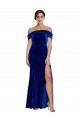 Off the Shoulder Long Stretch Velvet Royal Blue Sleeveless Formal Evening Gown / Prom Dress / Bridesmaid Dress Victoria