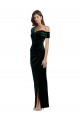 Sweetheart Long Stretch Velvet Dark Green Sleeveless High Low Evening Gown / Prom Dress / Bridesmaid Dress Victoria
