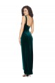 One Shoulder Long Stretch Velvet Dark Green Sleeveless High Low Evening Gown / Prom Dress / Bridesmaid Dress Victoria