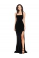 High Neck Long Stretch Velvet Black Sleeveless Semi Formal Evening Dress / Prom Dress / Bridesmaid Dress Victoria