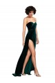 Sweetheart Sweep Train Stretch Velvet Dark Green Sleeveless Semi Formal Evening Dress / Prom Dress / Bridesmaid Dress Victoria