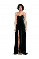 Sweetheart Sweep Train Stretch Velvet Dark Green Sleeveless Semi Formal Evening Dress / Prom Dress / Bridesmaid Dress Victoria