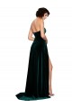 Sweetheart Sweep Train Stretch Velvet Dark Green Sleeveless Semi Formal Evening Dress / Prom Dress / Bridesmaid Dress Victoria